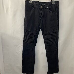 Black Denim Biker Jeans